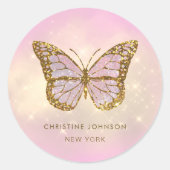 Sticker Rond papillon de parties scintillant simulé (Devant)