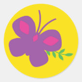 Sticker rond papillon de printemps classique (Devant)