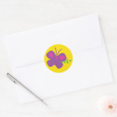 Sticker rond papillon de printemps classique (Enveloppe)