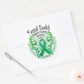 Sticker Rond Papillon de santé mentale 3 (Enveloppe)