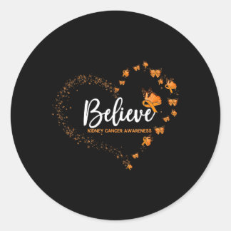Sticker Rond Papillon de sensibilisation au cancer du rein Croi