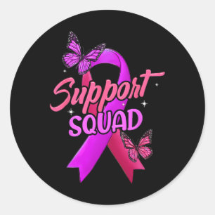 Sticker Rond Papillon de sensibilisation au cancer et à la viol