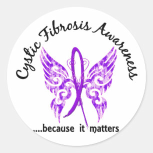 Sticker Rond Papillon de tatouage Grunge 6.1 Fibrose kystique