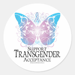 Sticker Rond Papillon de transsexuel
