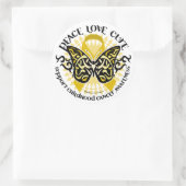 Sticker Rond Papillon de tribal de Cancer d'enfance (Sac)