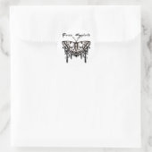Sticker Rond Papillon d'esprit libre (Sac)