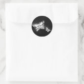 Sticker Rond papillon dessiné à la main (Sac)