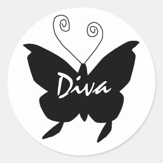 Sticker Rond Papillon Diva (Devant)