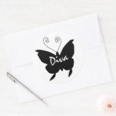Sticker Rond Papillon Diva (Enveloppe)