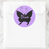 Sticker Rond Papillon Diva (Sac)