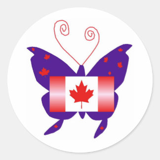 Sticker Rond Papillon Diva canadien