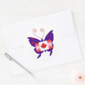 Sticker Rond Papillon Diva canadien (Enveloppe)