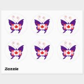 Sticker Rond Papillon Diva canadien (Feuille)