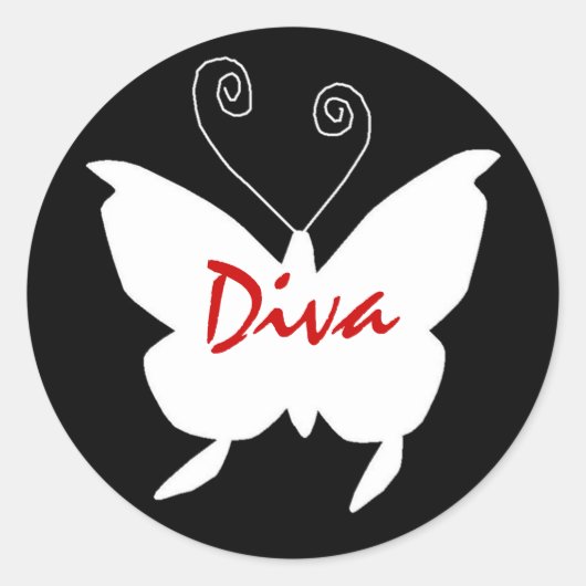 Sticker Rond Papillon Diva I (Devant)