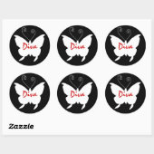 Sticker Rond Papillon Diva I (Feuille)