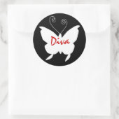 Sticker Rond Papillon Diva I (Sac)