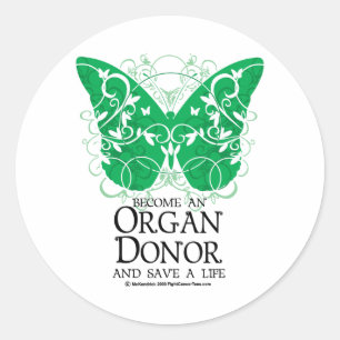 Sticker Rond Papillon donneur d'organe