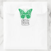 Sticker Rond Papillon donneur d'organe (Sac)