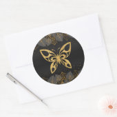Sticker Rond Papillon d'or (Enveloppe)