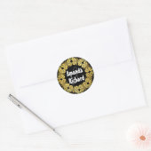 Sticker Rond Papillon d'or Grand Mariage (Enveloppe)