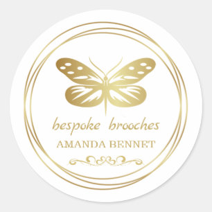 Sticker Rond Papillon d'or, logo du concepteur de cadre circula