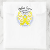 Sticker Rond Papillon du cancer de la vessie 3 (Sac)