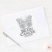 Sticker Rond Papillon du cancer du cerveau (Enveloppe)