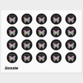 Sticker Rond Papillon en cristal arc-en-ciel bijoux (Feuille)