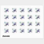 Sticker Rond Papillon en verre tendu 2 Thyroïde Cancer (Feuille)