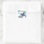 Sticker Rond Papillon en verre tendu 2 Thyroïde Cancer (Sac)