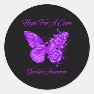 Sticker Rond Papillon Espoir Pour Une Cure Sensibilisation Au S
