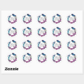 Sticker Rond Papillon et fleurs Wreath (Feuille)
