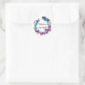 Sticker Rond Papillon et fleurs Wreath (Sac)