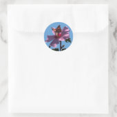Sticker Rond Papillon et Rose de Sharon (Sac)