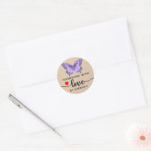 Sticker Rond Papillon fait main avec amour (Enveloppe)