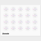 Sticker Rond Papillon Fantaisie Faveur de Mariage  (Feuille)