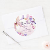 Sticker Rond Papillon Favoriser Fluttering Par Fille Anniversai (Enveloppe)