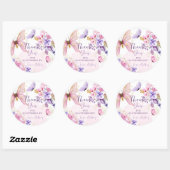Sticker Rond Papillon Favoriser Fluttering Par Fille Anniversai (Feuille)