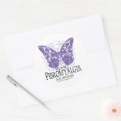 Sticker Rond Papillon Fibromyalgie (Enveloppe)