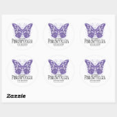 Sticker Rond Papillon Fibromyalgie (Feuille)