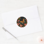 Sticker Rond Papillon Fleur de Cerisier Lune (Enveloppe)