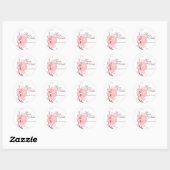Sticker Rond Papillon Fleurs Roses Enregistrer La Date Annonce (Feuille)