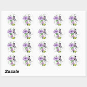 Sticker Rond Papillon floral (Feuille)
