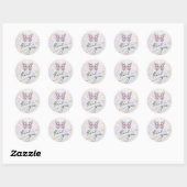Sticker Rond papillon gemmes merci classique collant rond (Feuille)
