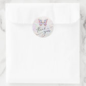 Sticker Rond papillon gemmes merci classique collant rond (Sac)