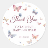 Sticker Rond Papillon gracieux Pastel Merci (Devant)