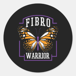 Sticker Rond Papillon graphique Fibro Warrior de sensibilisatio