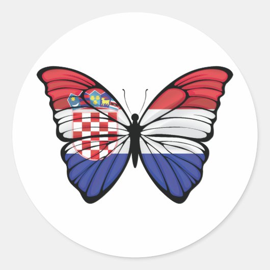 Sticker Rond Papillon Hypolimnas Croatie (Devant)
