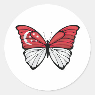 Sticker Rond Papillon Hypolimnas de Singapour