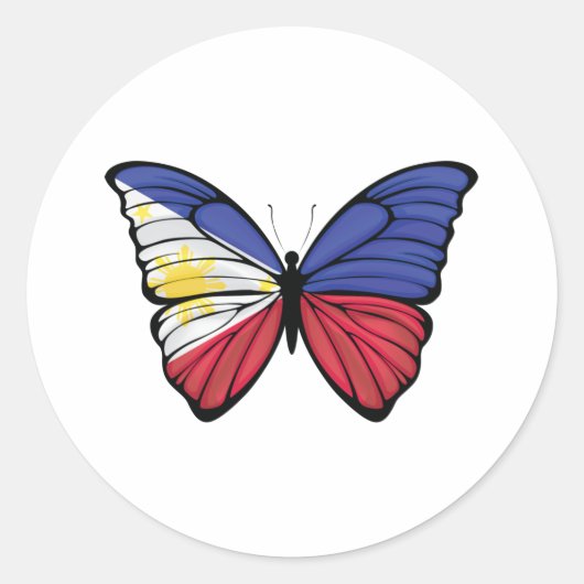 Sticker Rond Papillon Hypolimnas des Philippines (Devant)